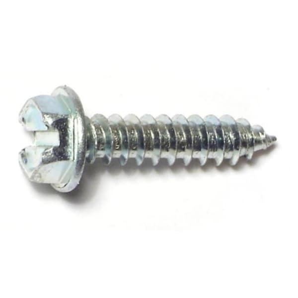 Midwest Fastener Sheet Metal Screw, #8 x 3/4 in, Zinc Plated Steel Flange Hex Head Slotted Drive, 100 PK 02925 - main